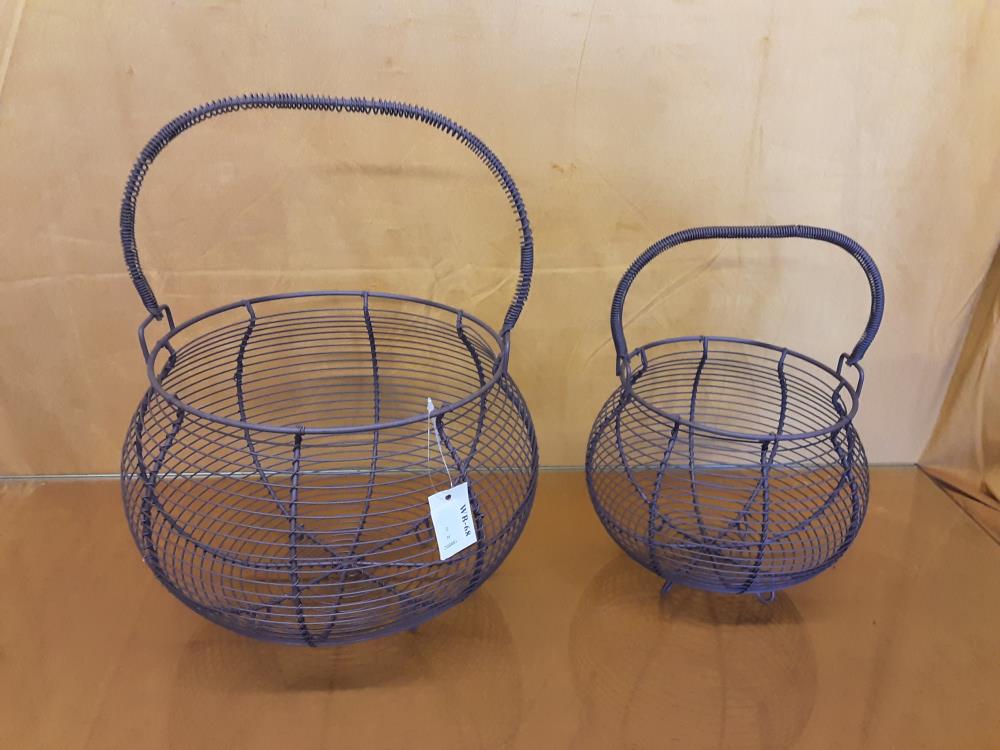 LOT DE 2 PANIERS EN MÉTAL MARRON (WB-68)