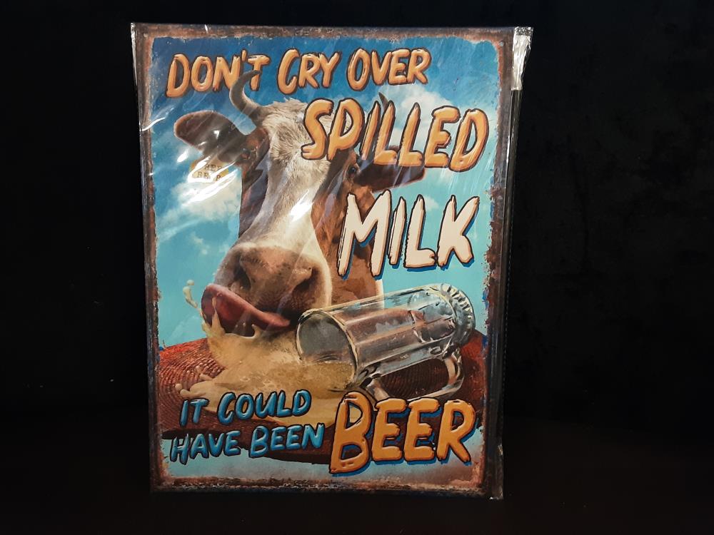 PLAQUE MÉTAL 25X33CM VACHE (8PL-1348825331111)