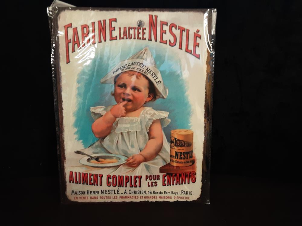 PLAQUE MÉTAL 25X33CM PUB NESTLÉ (8PL-1494825331111)