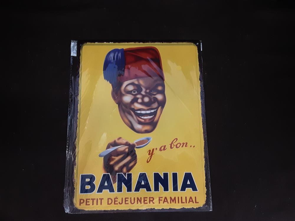 PLAQUE MÉTAL 25X33CM BANANIA (8PL-1497825331111)