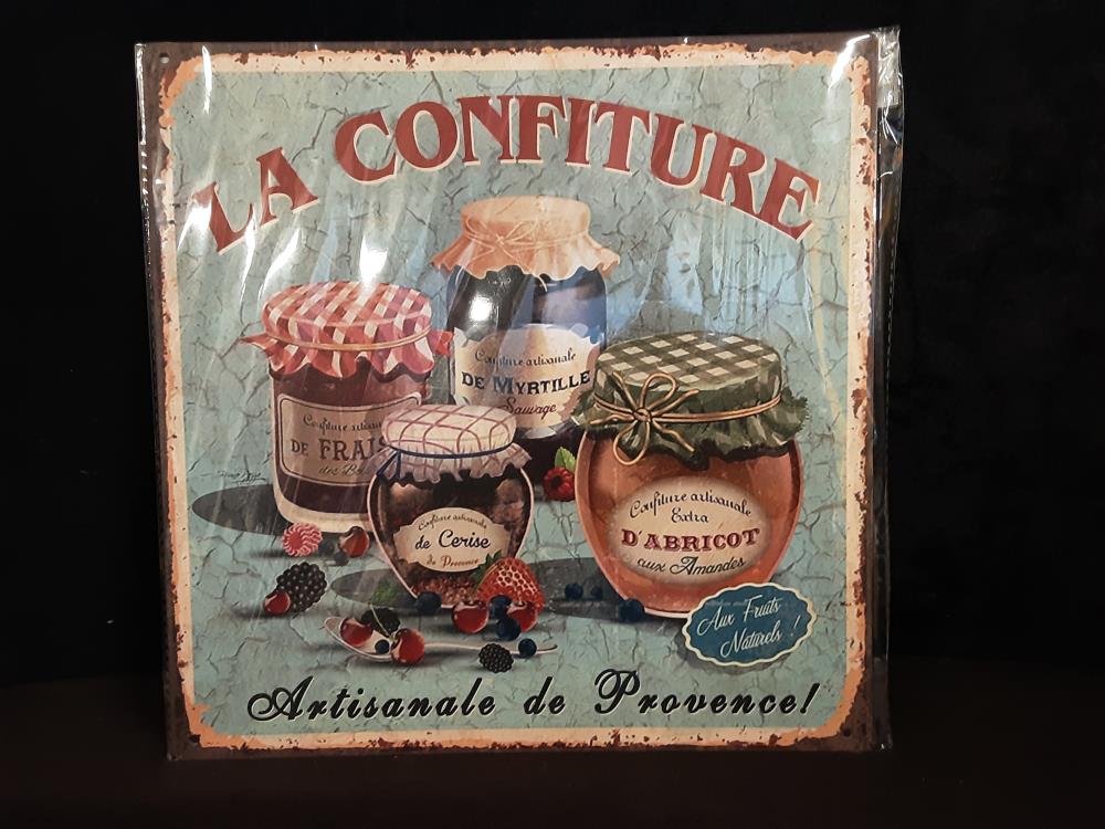 PLAQUE MÉTAL 30X30CM LA CONFITURE (8PL-465830301111)