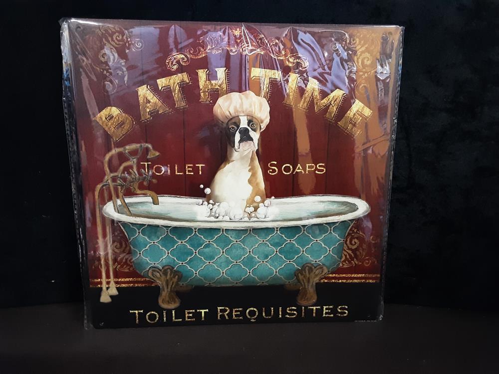 PLAQUE MÉTAL 30X30CM BATH TIME (8PL-511830301111)