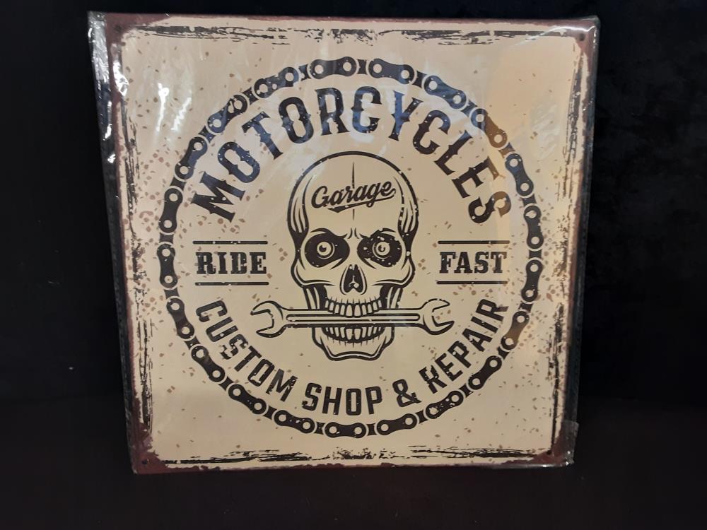 PLAQUE MÉTAL 30X30CM MOTORCYCLES (8PL-860830301111)