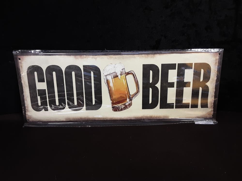 PLAQUE METAL GOOD BEER 36X13CM (8PL-70813361111)