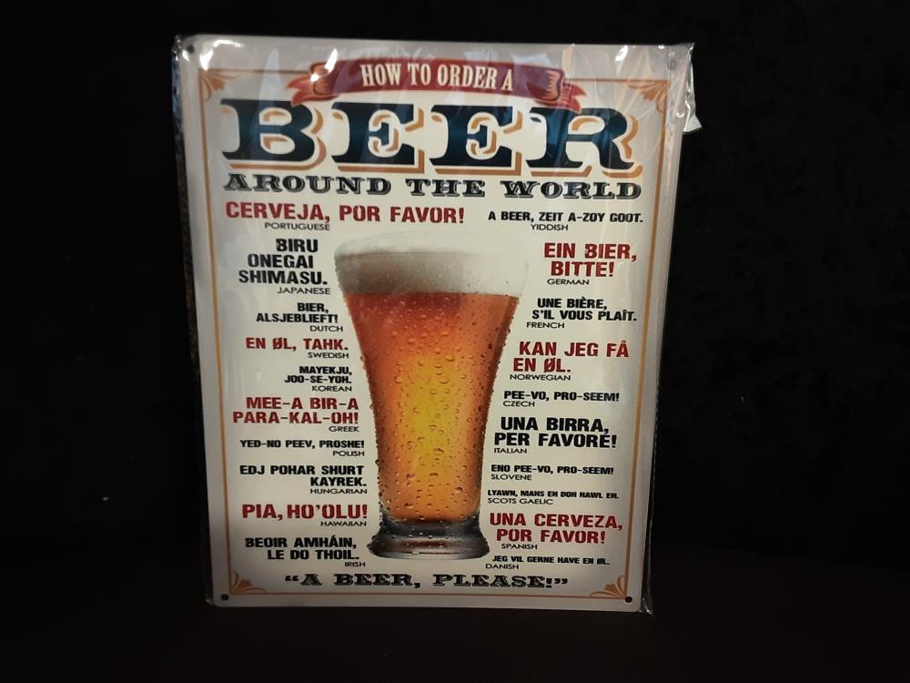 PLAQUE MÉTAL BEER 20X25CM (8PL-1508820251111)