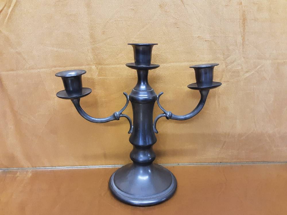 CHANDELIER EN ETAIN 3 BRANCHES