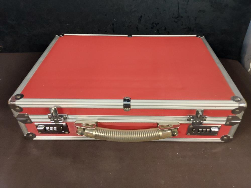 MALETTE DE TRAVAIL ROUGE RANGEMENT DOCUMENTS 