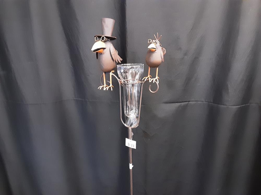 MOBILE METAL RESERVOIRE VERRE + 1 CORBEAU A CHAPEAU ET 1 SANS CHAPEAU (YAA-307Y4444)