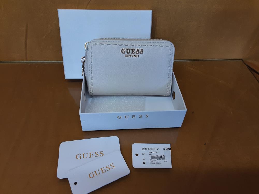 PORTE MONNAIE GUESS SIMILI CUIR CREME 