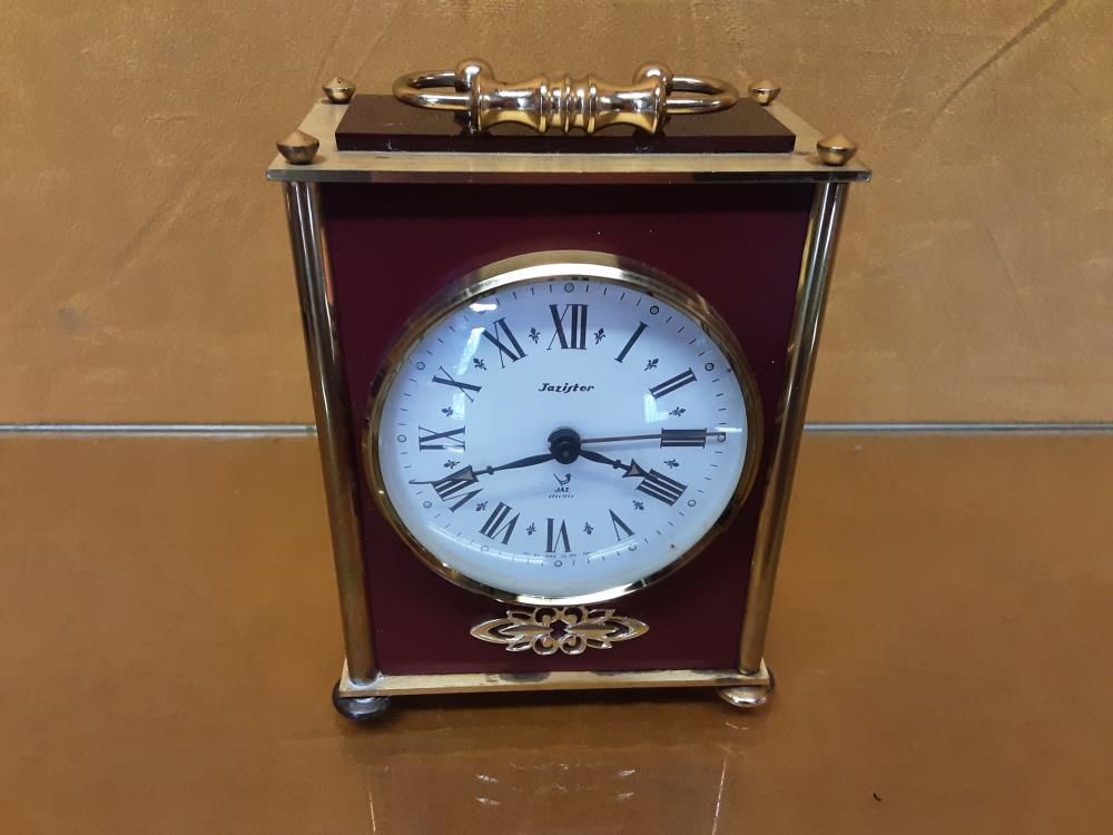 PENDULE DE VOYAGE JAZ BORDEAU ET DORÉ