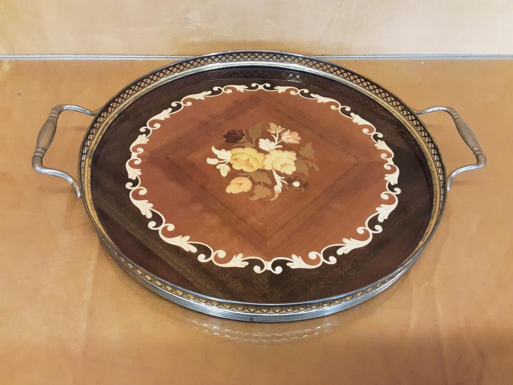 PLATEAU MARQUETÉ ROND 2 ANSES 