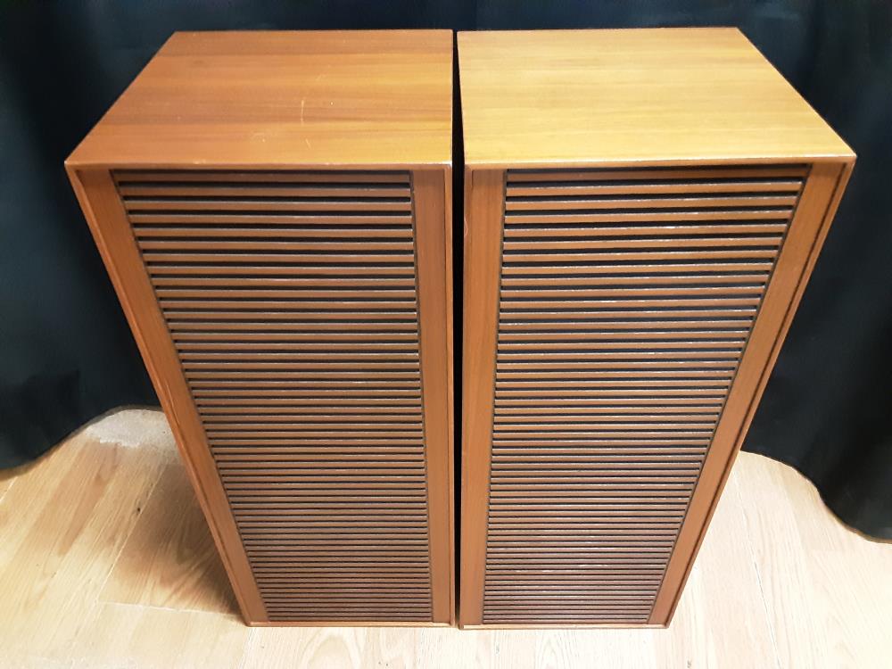 PAIRE DE HP VINTAGE GRUNDIG CADRE BOIS