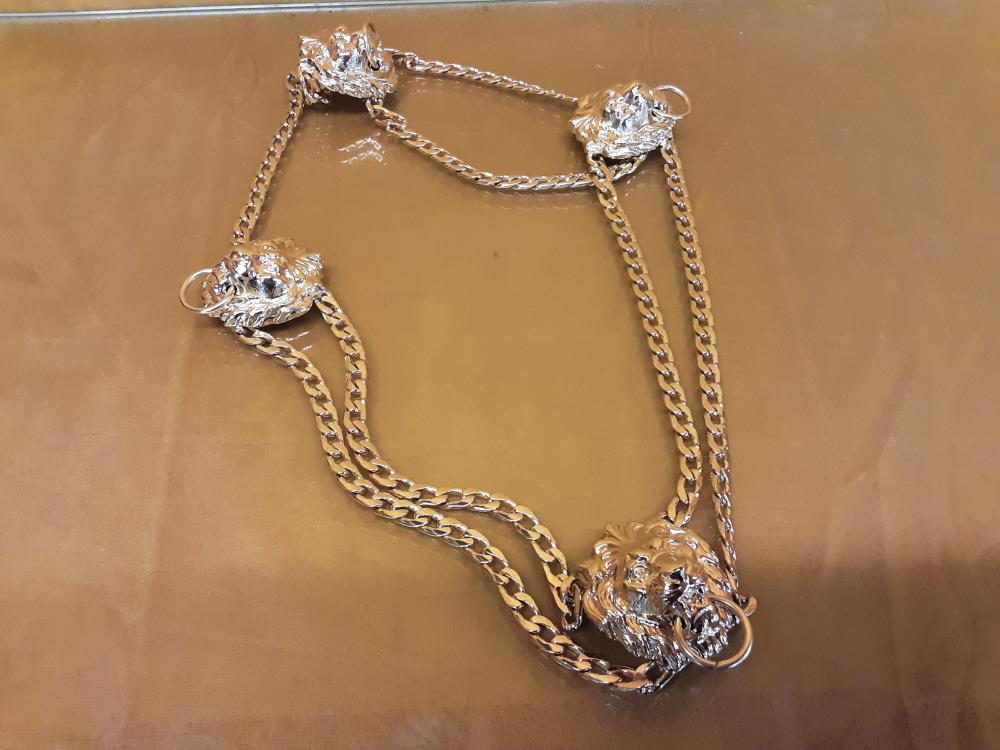 CHAINE DORÉE TETE DE LIONS