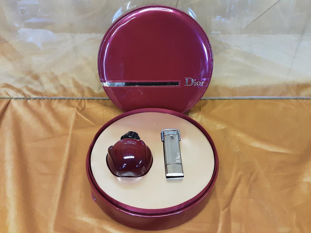 COFFRET VINTAGE PARFUM CHRISTIAN DIOR 50ML + VAPORISATEUR EN MÉTAL
