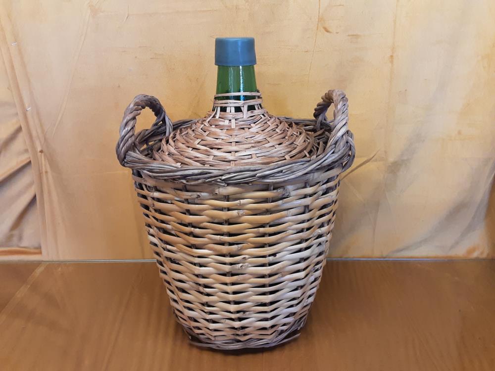 BONBONNE OSIER ET VERRE A ALCOOL