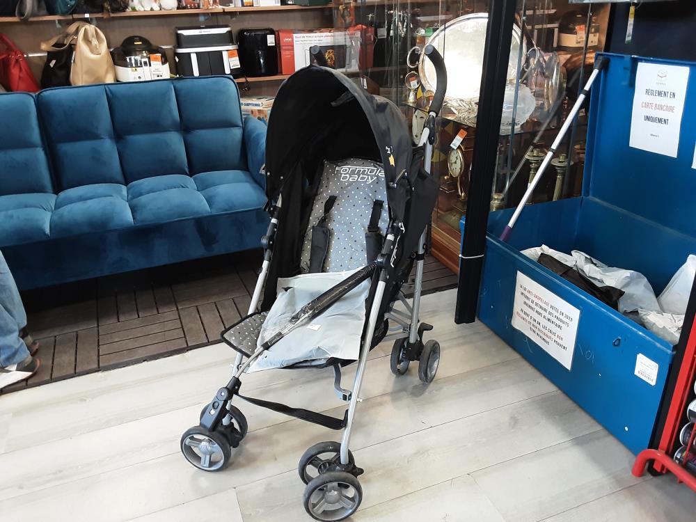 POUSETTE CANNE FORMULE BABY COLORIS NOIR ET GRIS