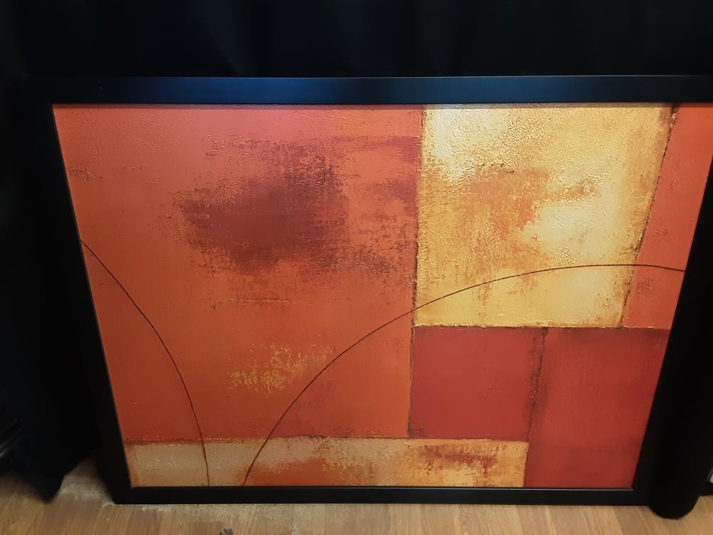 TABLEAU ABSTRAIT CADRE NOIR