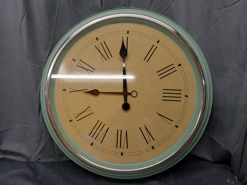 PENDULE MURALE RONDE VERTE