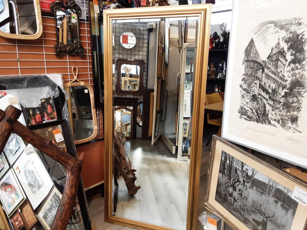 MIROIR BISEAUTÉ  CADRE DORE TGM