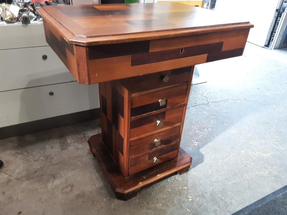 MEUBLE COUTURIERE 1PORTE 3 TIROIRS MARQUETEE SANS CLE