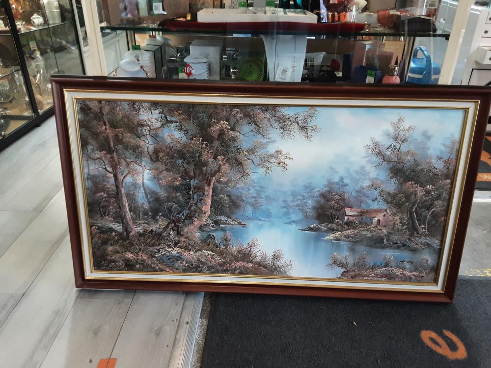 TABLEAU FERME ET FORET BORD DE L EAU