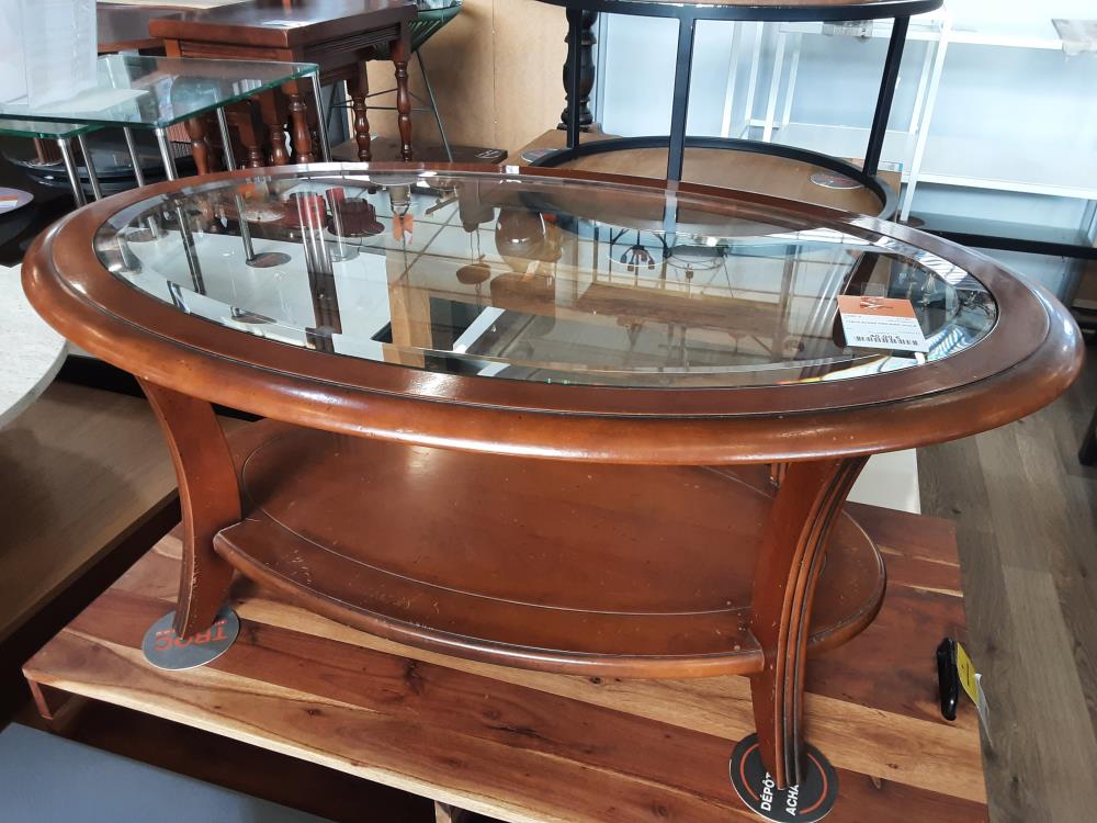 TABLE BASSE MERISIER OVALE