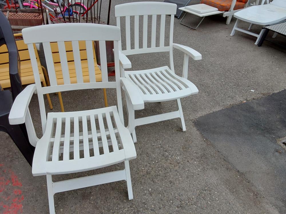 Chaise Pvc Blanc Pliable De Jardin