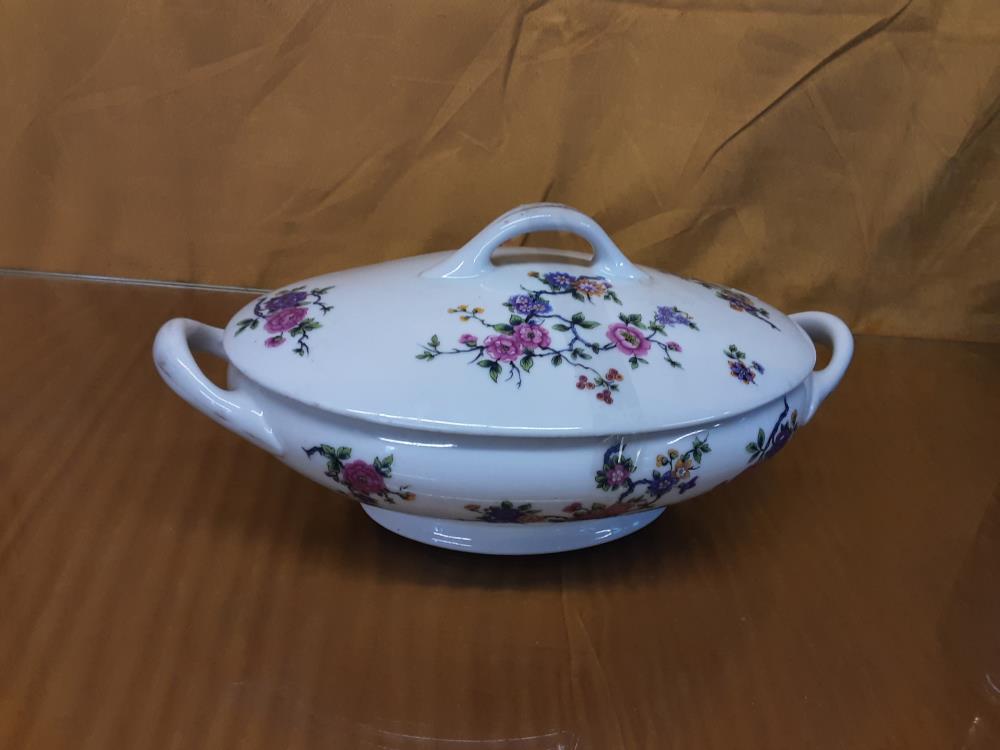 Soupiere En Porcelaine De Limoges Mf Decor Fleurs