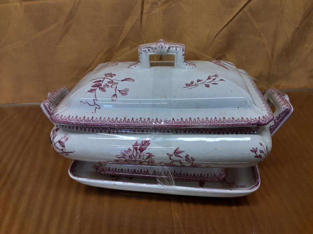 Soupière Rectangulaire Décor Oiseaux Roses Modèle Peixonne