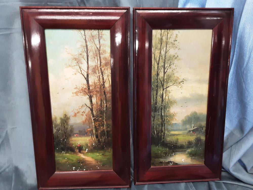 Tableau Cadre Bois Motif Foret Maison