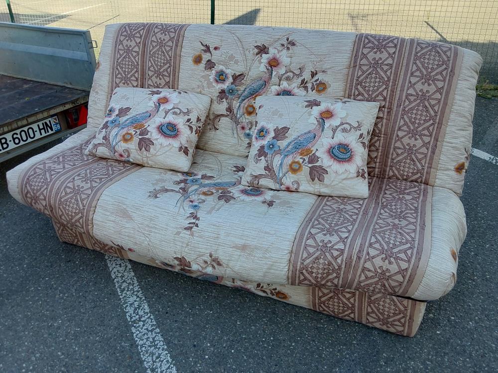 CLIC CLAC HOUSSE OISEAUX ET FLEURS (190X130 DÉPLIÉ)