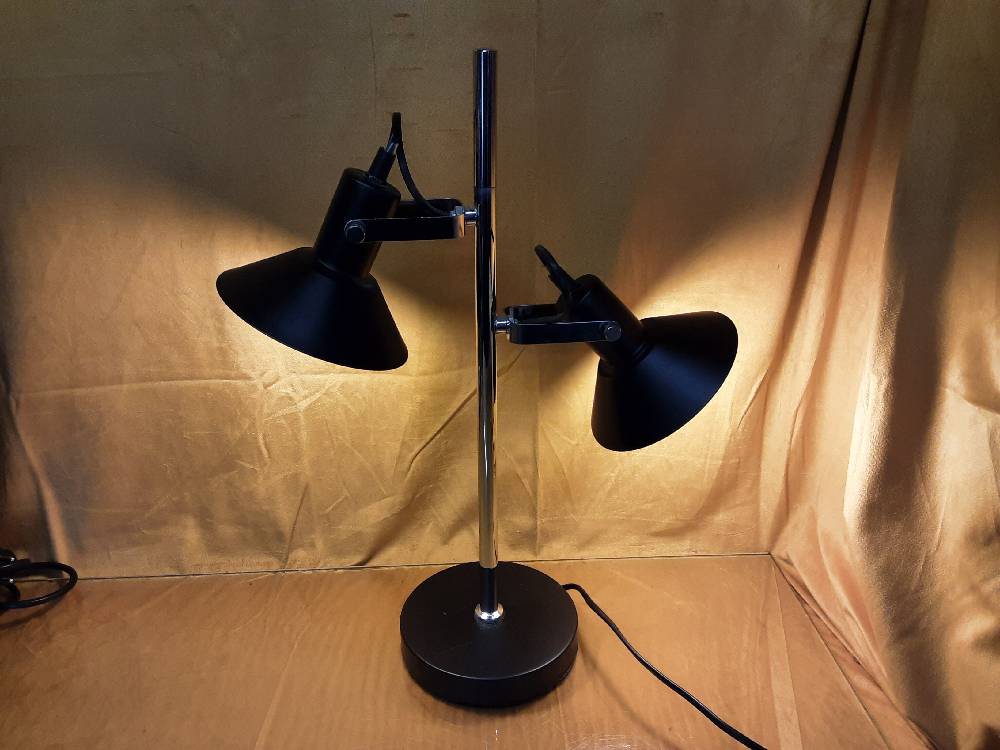 LAMPE DE BUREAU 2 FEUX EN METAL NOIR DIRECTIONNELLE 