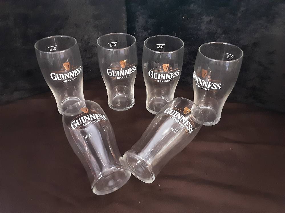 LOT DE 6 VERRES A BIERE GUINNESS