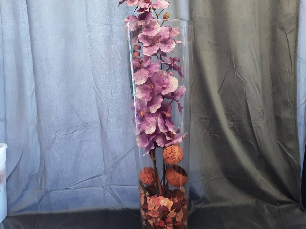 POT AVEC ORCHIDÉE ARTIFICIELLE H.90CM