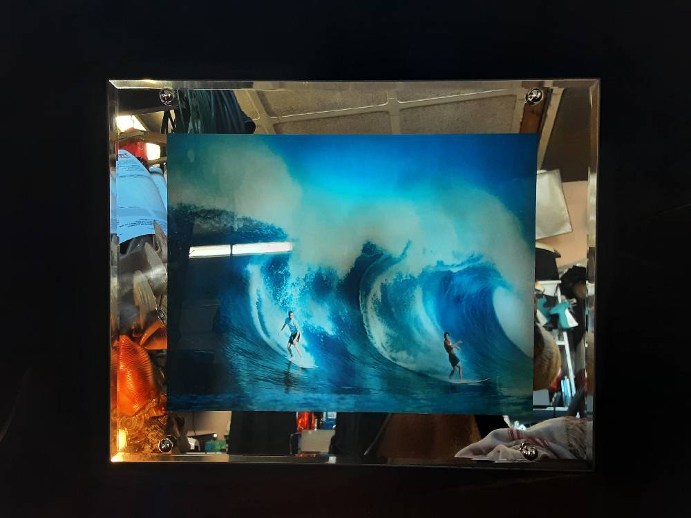 CADRE MIROIR DECORATION A POSER  PHOTO SURFEURS EN ACTION