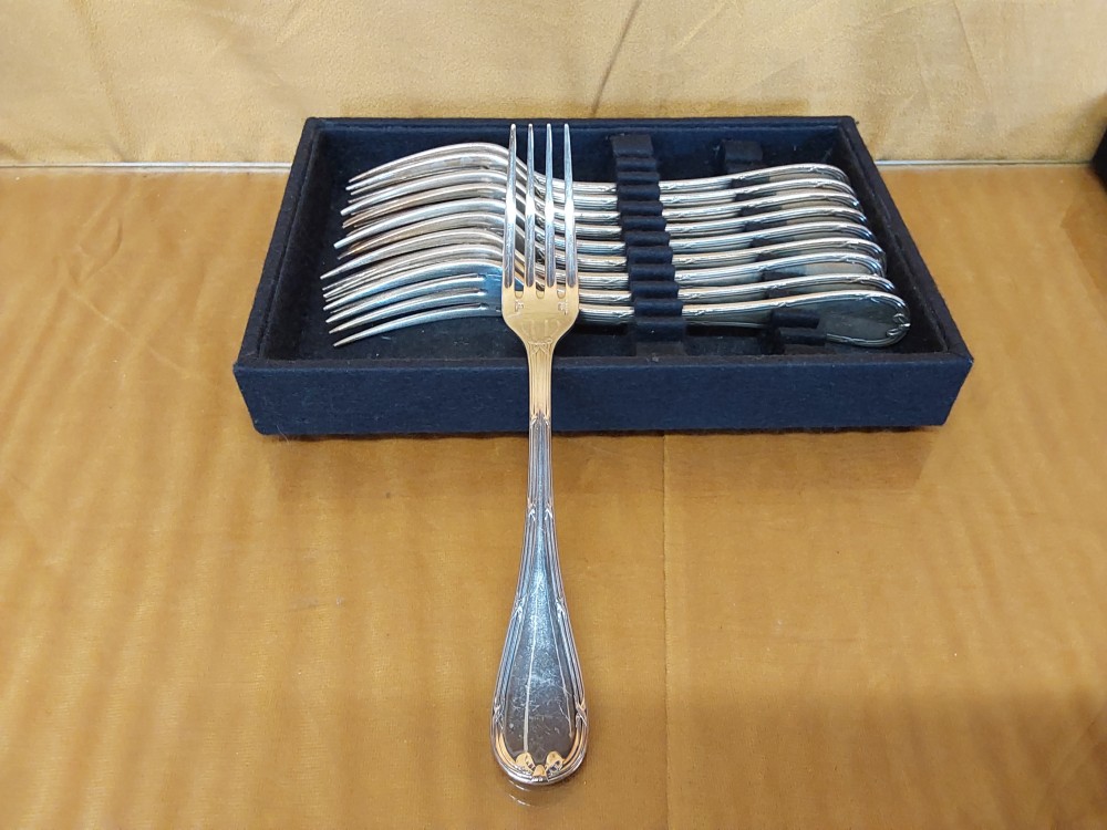 LOT DE 10 FOURCHETTES M.A MODÈLE NOEUD CHRISTOFLE