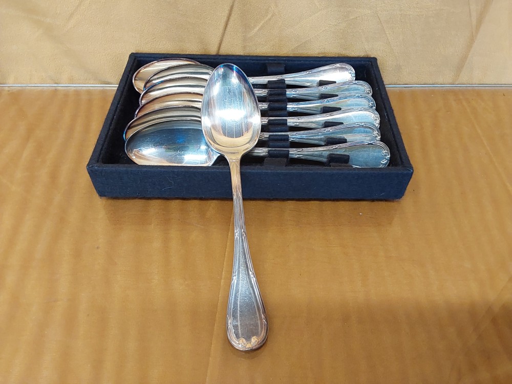 LOT DE 7 CUILLÈRES À SOUPE M.A MODÈLE NOEUD CHRISTOFLE