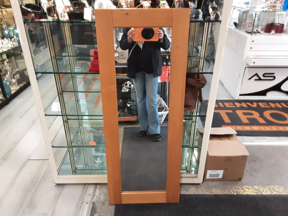 MIROIR LONG MURAL CADRE PIN CLAIR