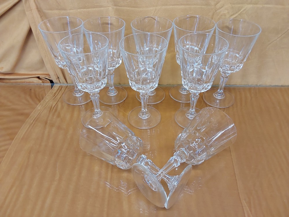 Lot De 10 Verres A Eau Sur Pied