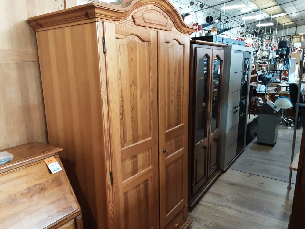 ARMOIRE PENDERIE 2 PORTES 2 TIROIRS BOIS CONTRE PLAQUE PIN 
