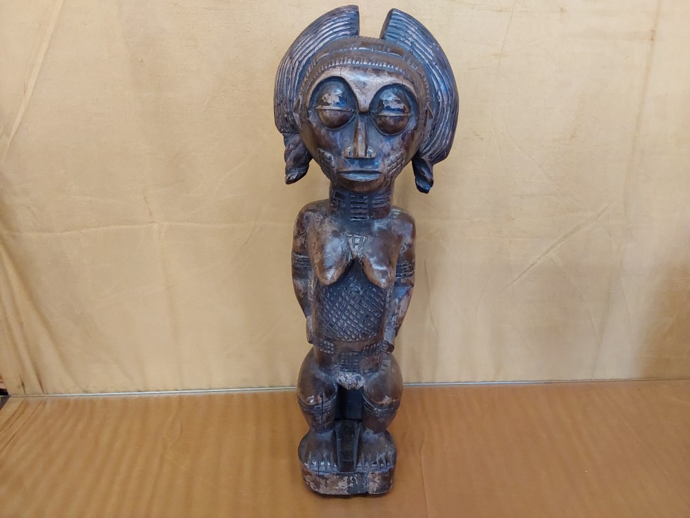 Statue Mere Et Enfant Africains En Bois