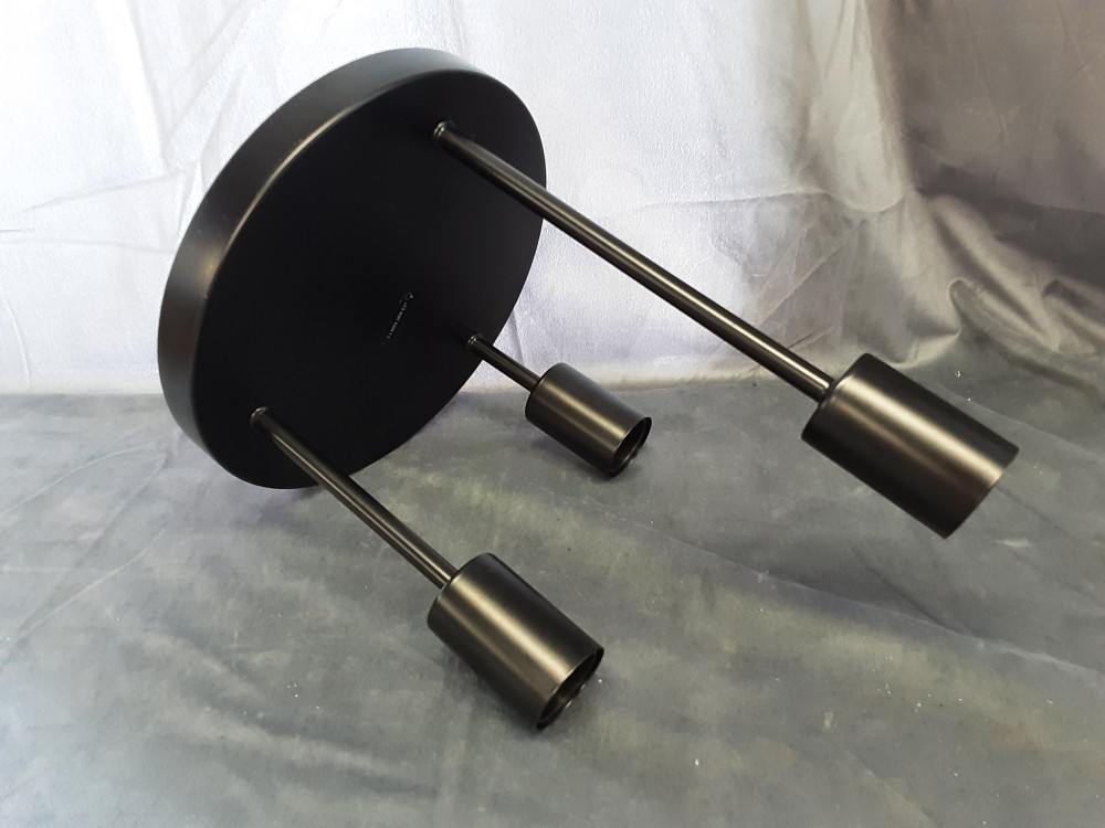 PLAFONNIER METAL NOIR 3 TUBES