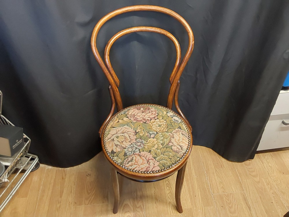 CHAISE BISTROT STYLE THONET ASSISE TAPISSIER