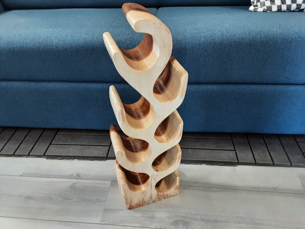 PORTE BOUTEILLE EN BOIS SUAR HAUT 70CM
