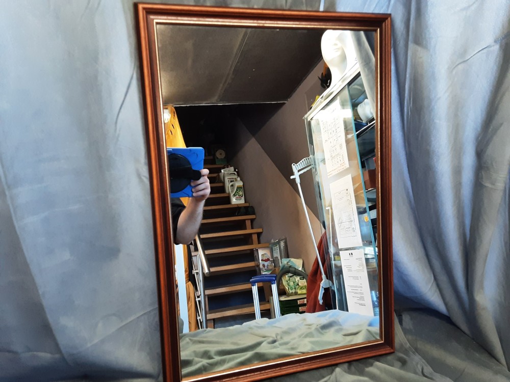MIROIR RECTANGULAIRE CADRE BOIS 