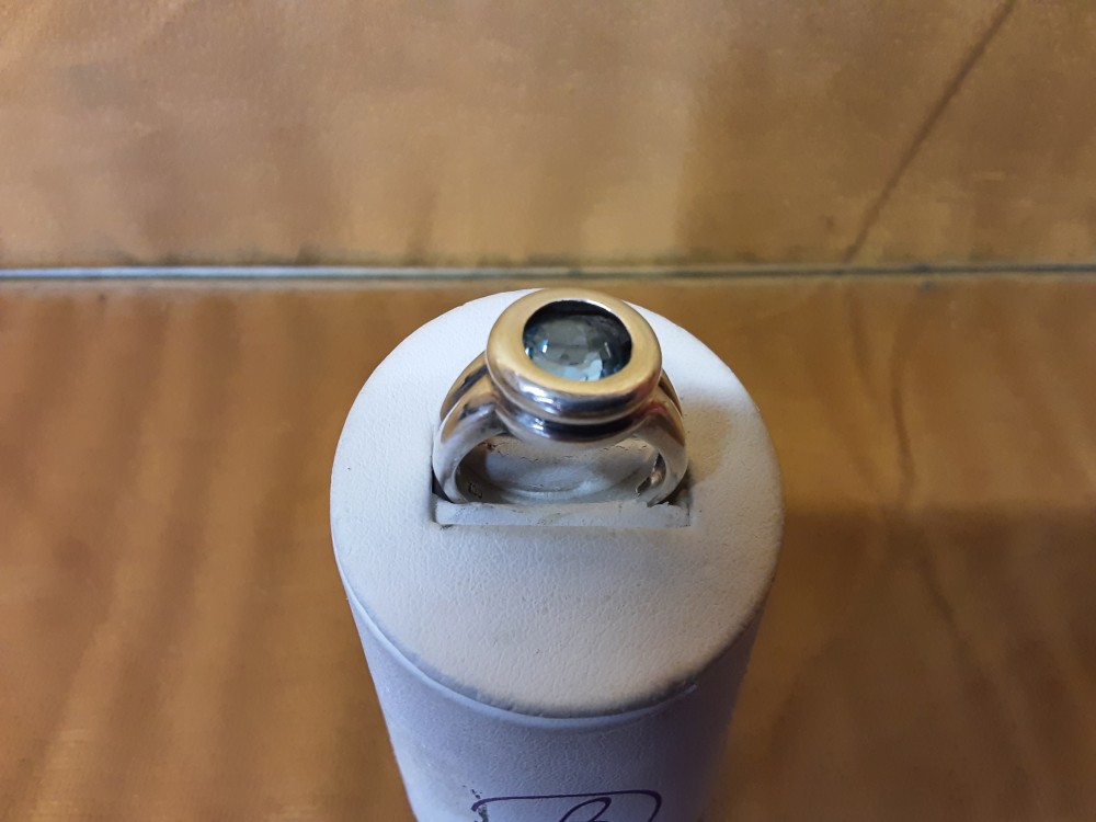 BAGUE EN ARGENT ET AIGLE MARINE