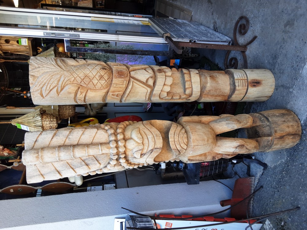 TOTEM EN BOIS COCOTIER HAUT 150CM