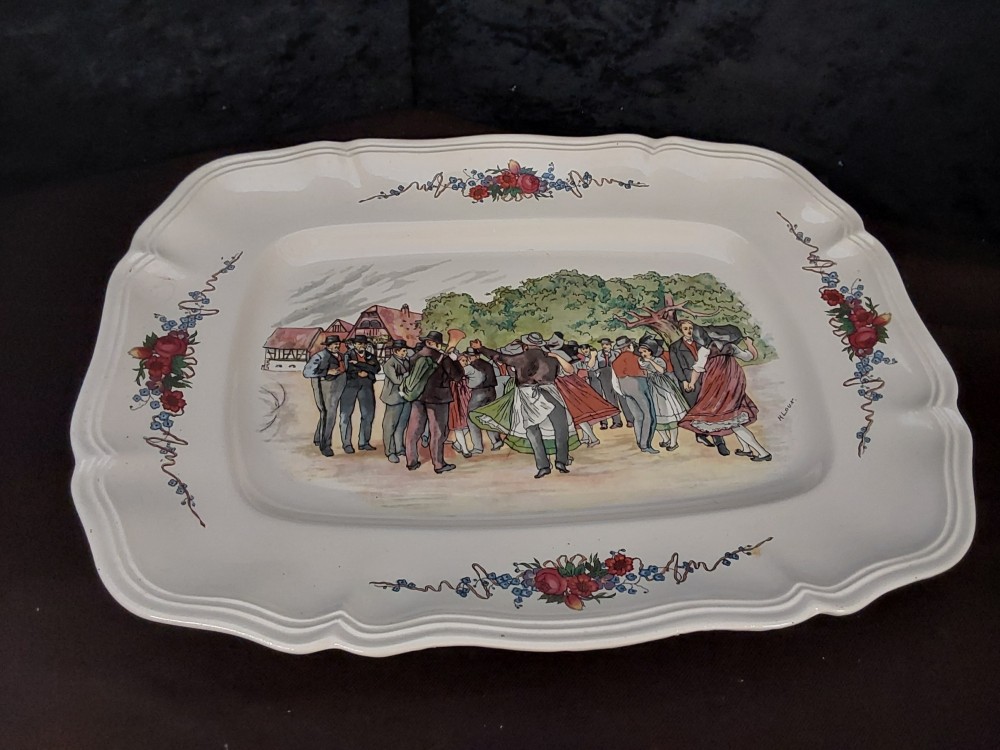 PLAT RECTANGULAIRE OBERNAI SARREGUEMINES 39X30CM 
