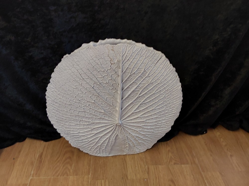 VASE GM ROND BLANC IMIT FEUILLE