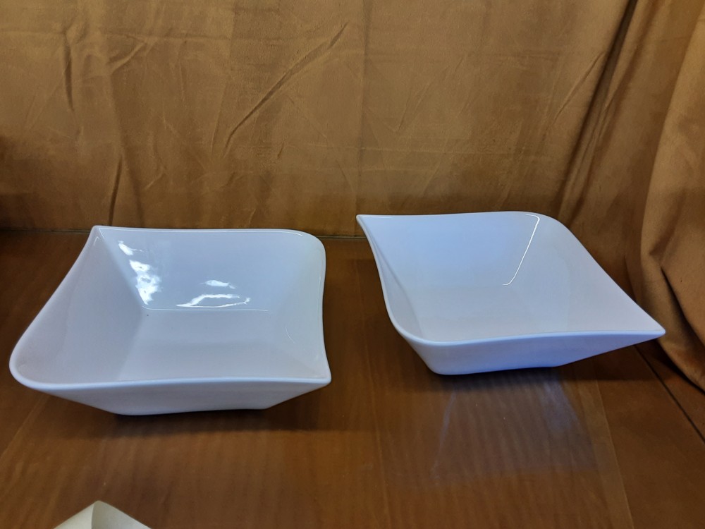 LOT DE 2 RAVIERS GM PORCELAINE BLANCHE 
